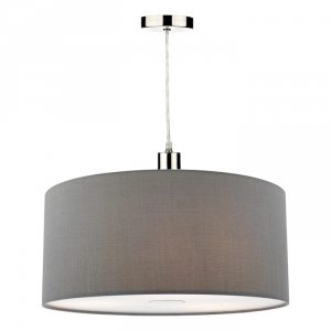 Nowoczesna Lampa Wisząca Abażurowa Szara RONDA RON6539 DAR LIGHTING