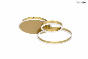  Lampa sufitowa plafon LED okrągły z pierścieniami nowoczesny możliwość ściemniania RINGS 3 złota MSE1501100506 Moosee King Home