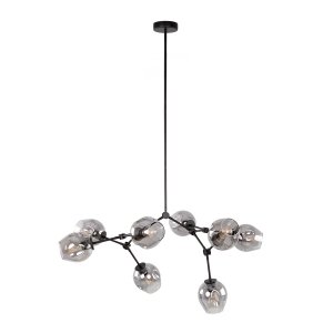 Czarna nowoczesna lampa wisząca szklane klosze Ferral Italux PND-75075-8-BK-SG do salonu jadalniana