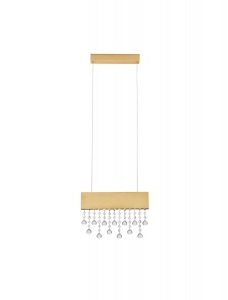 Złota aluminiowa lampa wisząca LED listwa z kryształkami designerska glamour możliwość ściemniania OLEVIRA LE45145 Luces Exclusivas