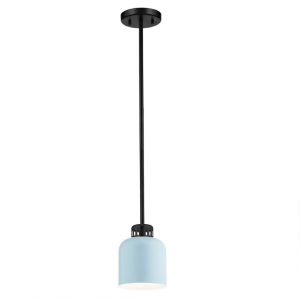 Lampa wisząca York ELS-YORK-MP-BLK-PB Czarna Błękitna Elstead Lighting