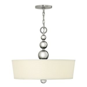 Lampa wisząca Zelda - 3 źródła światła - Polerowany nikiel okrągły abażur retro designerski ozdobne kule HK-ZELDA-P-B-PN HINKLEY