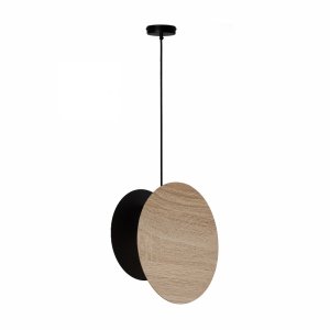 Nowoczesna lampa wisząca Tola 1 zwis Sigma 41091 dąb/ czarny