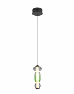 Lampa wisząca LED pojedyncza szklany klosz ściemnialna MINERVA 334310117 Trio zielona/czarna jadalniana nad stół 