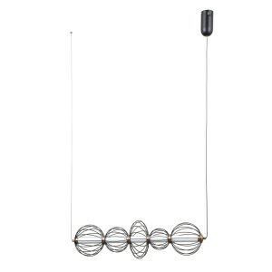 Czarna lampa wisząca nowoczesna druciana listwa led Rabel Italux PND-344221-5-BK