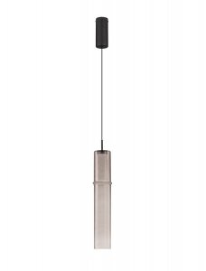 Minimalistyczna lampa wisząca LED szklana tuba kolor mokka uniwersalna klasyczna SARTANO LE45162 Luces Exclusivas