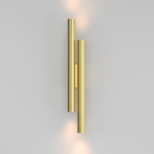 Lampa ścienna kinkiet nowoczesny designerski tuba LED aluminium mosiądz Calipso MAYTONI C082WL-24W2.7K-BS