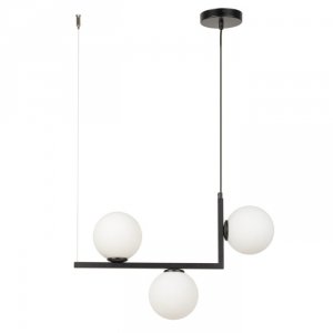 Nowoczesna Lampa Wisząca Czarna Szklane Klosze Białe Kule ANDY 33609 SIGMA