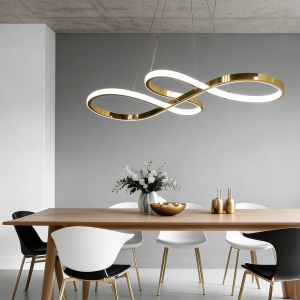 Designerska złota lampa wiszaca LED dekoracyjna w stylu glamour TWIST 50cm CCT LP-1982/1P GD Light Prestige 