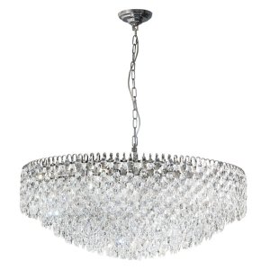 Dekoracyjna lampa wisząca kryształowa w kolorze chrom okrągły żyrandol do salonu w stylu glamour BURANO 100 AZ6907 Azzardo