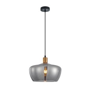 Lampa wisząca Parola PND-3636-1-BRO-SG Italux dymiony szklany jadalniana nad stół 