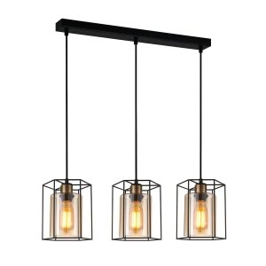 LAMPA WISZĄCA KALULA ITALUX PND-78901-3-BK+AMB