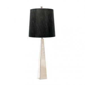 Nowoczesna lampa stołowa salonowa z czarnym abażurem ASCENT ASCENT-TL-PN-BK Elstead Lighting polerowany nikiel