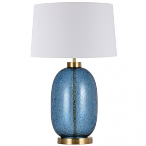 Szklana Lampka Stołowa Abażurowa AMUR LP-919/1T blue LIGHT PRESTIGE