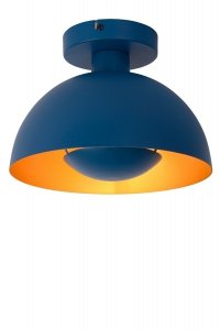 Niebieska dekoracyjna lampa sufitowa plafon metalowy klosz SIEMON 45196/01/35 LUCIDE