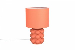 Lampka nocna stołowa ceramiczna morelowa podstawa tkaninowy abażur nowczesna designerska KATE R56481940 Rl