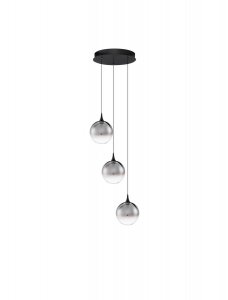 Klasyczna lampa wisząca potrójna LED szare szklane kule minimalistyczna uniwersalna możliwość ściemniania LURVELA LE45129 Luces Exclusivas