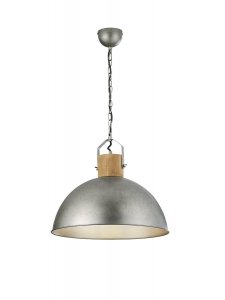 Nowoczesna lampa wisząca nad stół w stylu loft kolor nikiel element drewna DELHI 303400167 TRIO