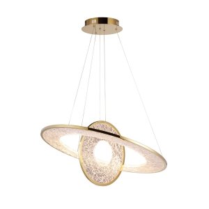 Designerska złota lampa wisząca LED okręgi nowoczesna salonowa ściemnialna Alexia P0638D MAXLIGHT 