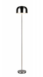 Nowoczesna dekoracyjna lampa podłogowa LED srebrna półokrągły klosz minimalistyczna klasyczna metalowa ściemnialna JEFF R49151107 Rl