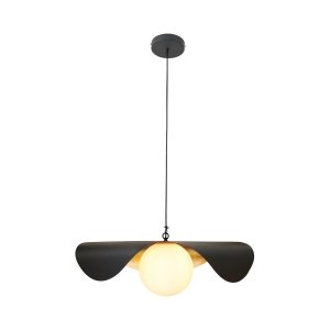  Lampa wisząca ozdobna aluminiowa czarna industrialna designerska elegancka mleczny szklany klosz ENZO ST-F22020601-D80 black Step Into Design