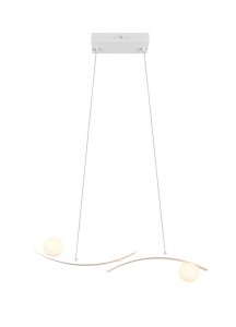 Nowoczesna lampa wisząca LED biała falista listwa z kulami zmiana barwy światła NAPOLI 337910231 Trio