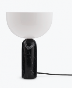Lampka stołowa nocna półokrągła czarny marmur nowoczesna designerska dekoracyjna na komodę 35cm Kizu 20421 New Works