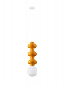 Designerska Lampa Wisząca z Ceramiki w Kolorze Pomarańczowym Luces Exclusivas VILROSA LE44567