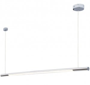 Minimalistyczna Lampa wisząca Listwa chrom nad stół wyspę Maxlight P0359D Organic Horizon 150cm Chrom Ściemnialna