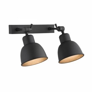 Industrialny metalowy kinkiet retro czarna stal lakierowana 2-płomienny regulowany elegancki nad lustro EUFRAT 679 Argon