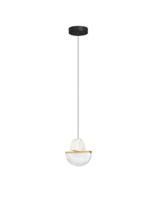 Lampa wisząca biała LED marmurowa szklana okrągła 16cm designerska nowoczesna ściemnialna do salonu i sypialni Luces Exclusivas 