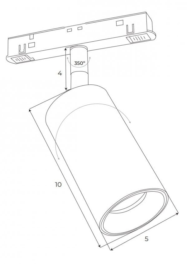 Reflektor do szynoprzewodu magnetycznego LED biała tuba minimalistyczna nowoczesna regulowana On-Off M0031N MAXLIGHT