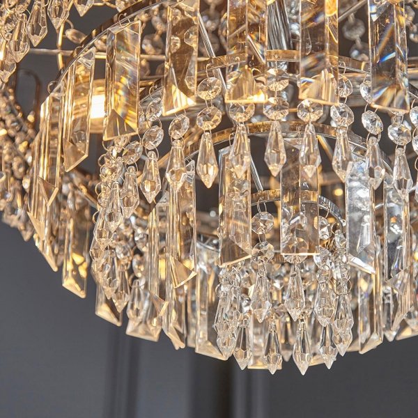 Żyrandol Szklany Glamour Przezroczysty AMADIS 96826-CH ENDON