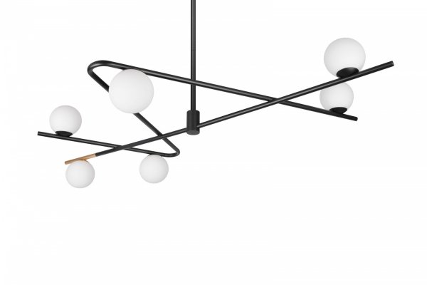 Lampa wisząca dekoracyjna czarno złota w nowoczesnym stylu szklane klosze kule FLAMING 368900680 TRIO SELECT