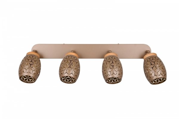 Nowoczesny plafon lampa sufitowa 4-płomienna brązowa regulowane tuby klasyczna w stylu orientalnym metalowa drewniany dekor BIDAR R81574065 Rl
