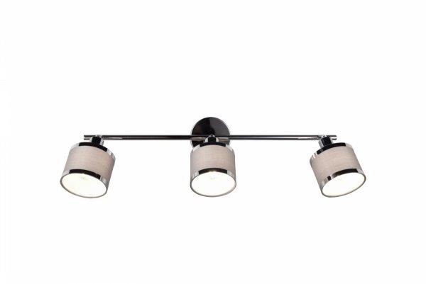 Nowoczesny plafon lampa sufitowa potrójna srebrna tkaninowy abażur uniwersalna minimalistyczna ściemnialna AROSA 812100306 Trio
