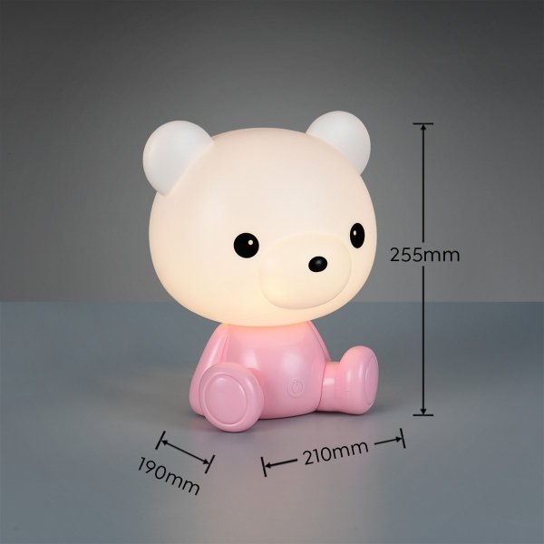 Nowoczesna lampa stołowa nocna LED dziecięca różowa dekoracyjna na komodę biurko zmiana kolorów CUTIE R57991193 Rl