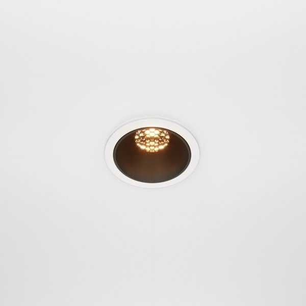 Lampa wpuszczana w sufit minimalistyczna aluminium biało-czarna okrągła Alfa LED MAYTONI DL043-01-10W2.7K-RD-WB-DE