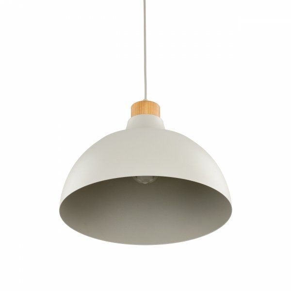 Minimalistyczna lampa wisząca w stylu rustykalnym beżowa z elementem drewnianym CAP BEIGE 5664 TK-Lighting 