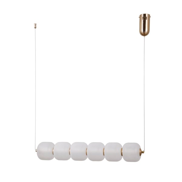 Nowoczesna Dekoracyjna Lampa Wisząca LED W Kolorze Złotym PND-34362-6H-HBR-OPAL ITALUX