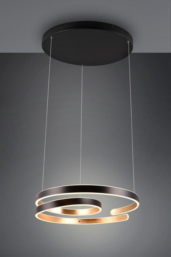 Czarno Złota Nowoczesna Dekoracyjna Lampa Wisząca LED MARNIE 344110180 TRIO