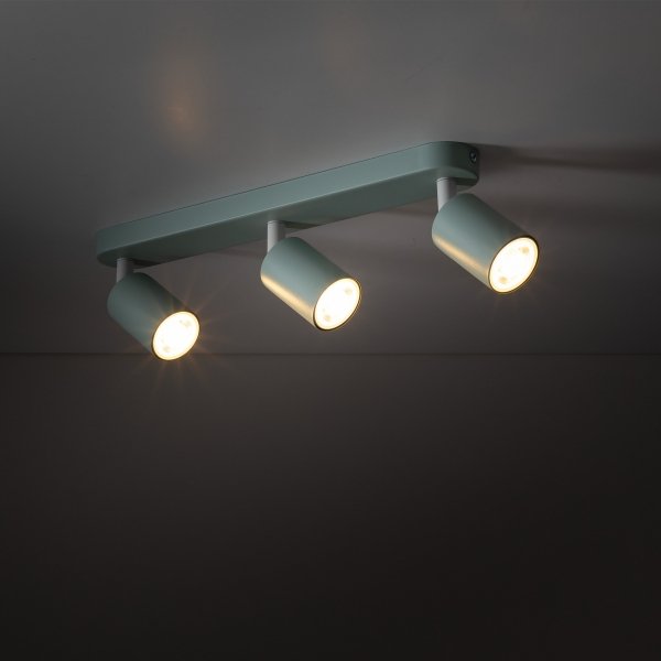 Nowoczesna oprawa ścienno sufitowa do pokoju dziecięcego potrójna miętowe tuby reflektory spot kinkiet LIVIA MINT 10236 TK-Lighting