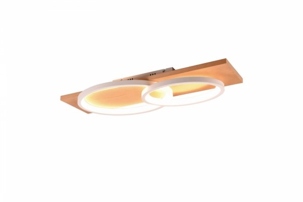 Nowoczesna Lampa Sufitowa Drewniany Biały Plafon BARCA 641110231 TRIO