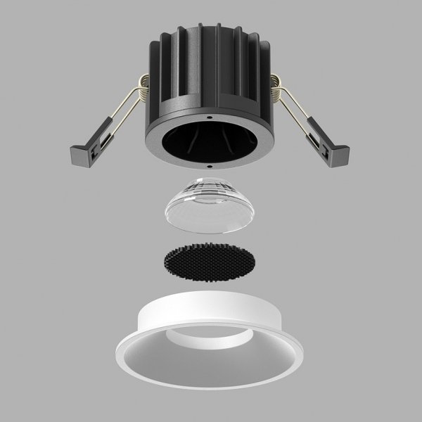 Biała Oprawka Wpuszczana Downlight Round Maytoni DL058-12W3K-W