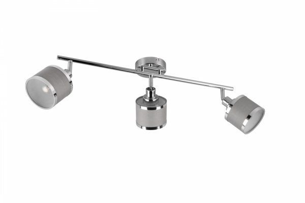 Nowoczesny plafon lampa sufitowa potrójna srebrna tkaninowy abażur uniwersalna minimalistyczna ściemnialna AROSA 812100306 Trio