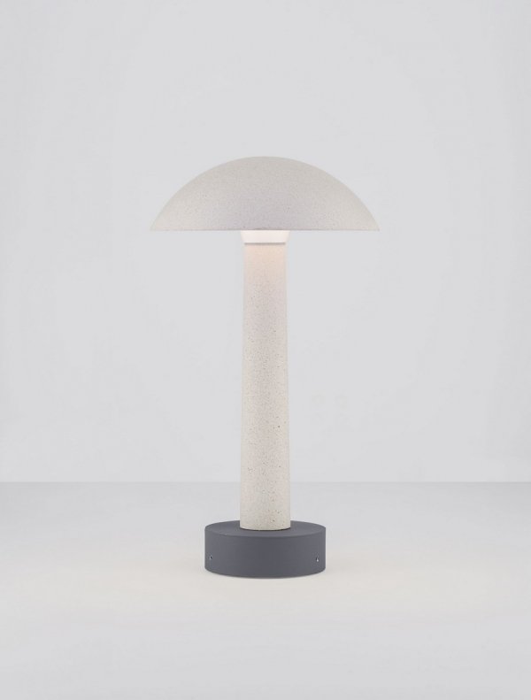 Lampa zewnętrzna do ogrodu stojąca LED biała wykonana z cementu minimalistyczna nowoczesna niska IP65 Luces Exclusivas