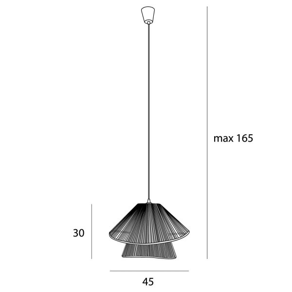 Lampa Wisząca Boho Pleciony Klosz AMALFI P0580 MAXLIGHT
