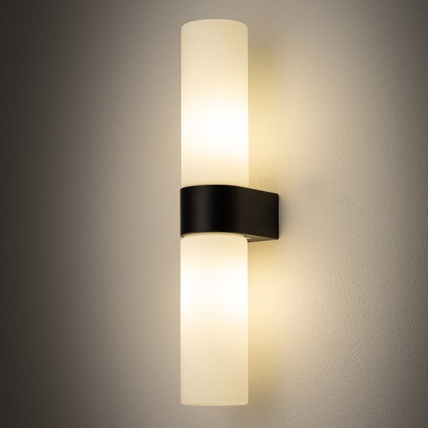 Nowoczesna Dekoracyjna Lampa Ścienna Szklany Kinkiet IP44 NATALIE II BLACK 10728 Nowodvorski Lighting