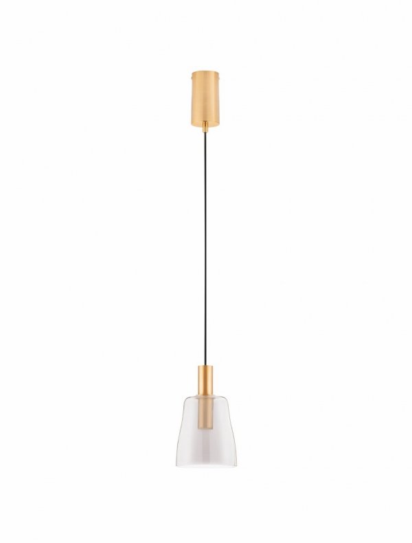 Złota lampa wisząca ze szklanym kloszem IQUITOS LE44846 Luces Exlusivas