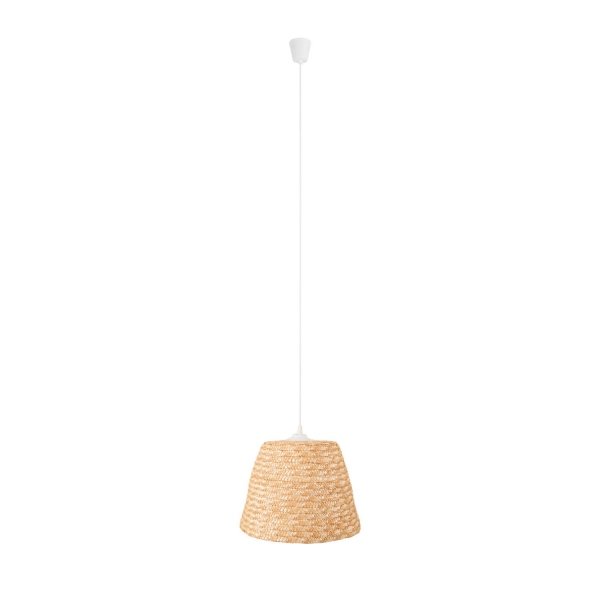 Słomiana biała lampa wisząca POT MAXLIGHT P0582 boho